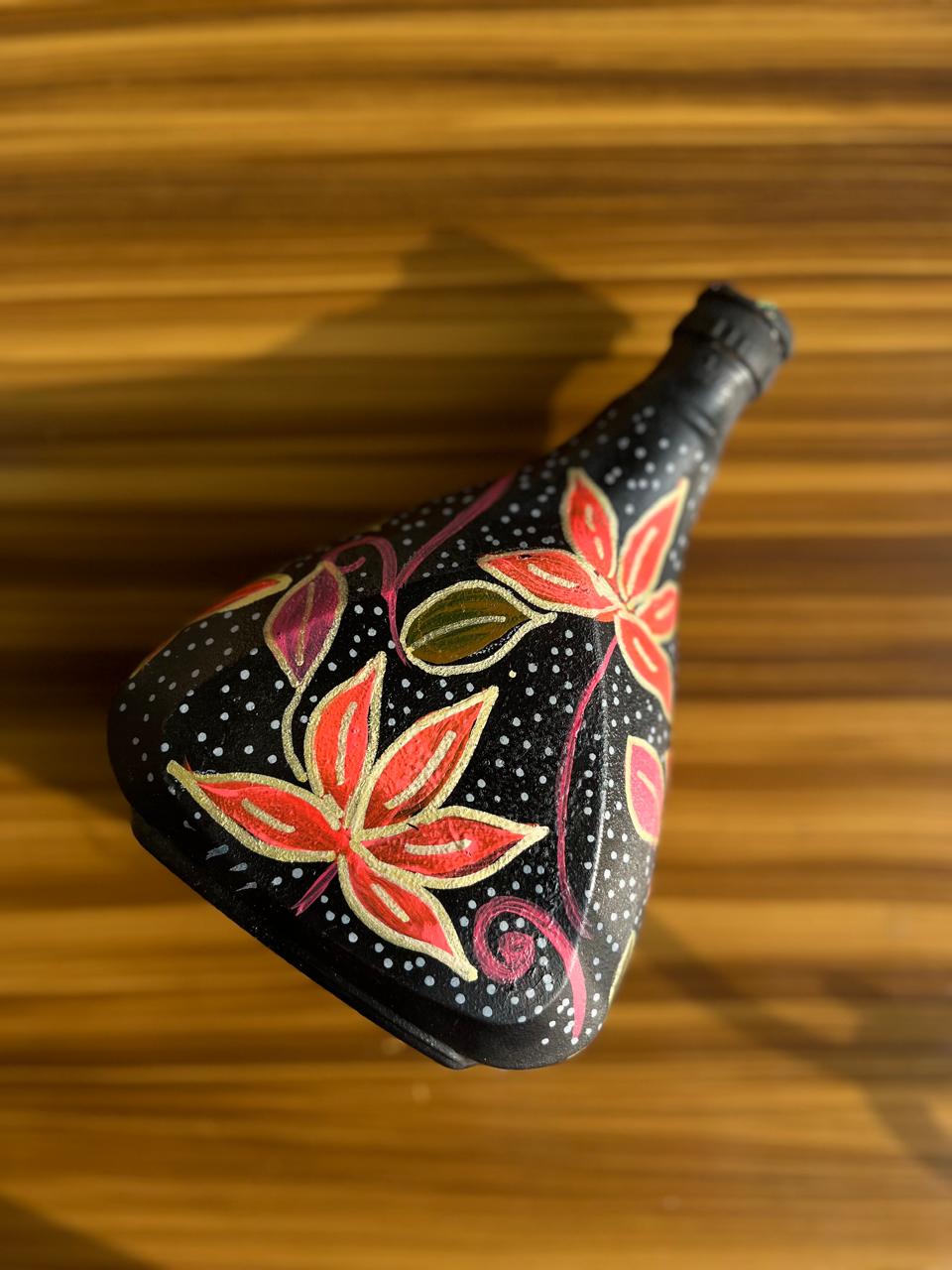 Handpainted Bottle Décor – Boho Garden